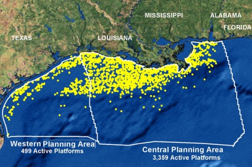 Platforms in the Gulf of Mexico