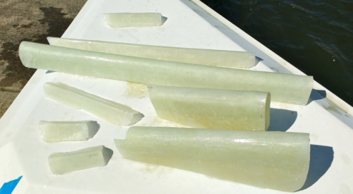 Fiberglass components of the drainage channel